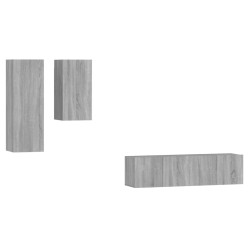 Ensemble de meubles TV 4 pcs Sonoma gris Bois d'ingénierie 