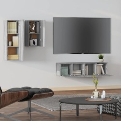 Ensemble de meubles TV 4 pcs Sonoma gris Bois d'ingénierie 