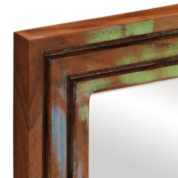 Miroir salle de bain 50x70 cm bois massif d'acacia et verre 