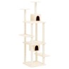 Arbre à chat avec griffoirs en sisal Crème 176 cm 