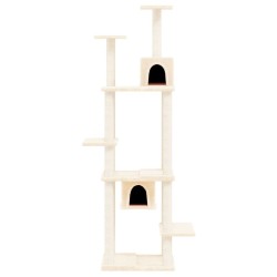 Arbre à chat avec griffoirs en sisal Crème 176 cm 