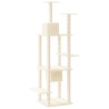 Arbre à chat avec griffoirs en sisal Crème 176 cm 