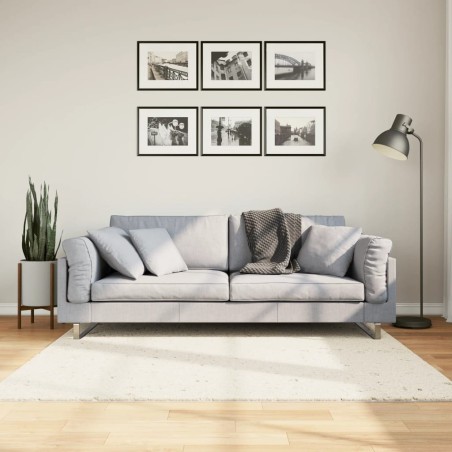 Tapis shaggy PAMPLONA poils longs moderne crème 160x160 cm 