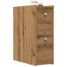 Armoire de salle de bain étroite avec roulettes chêne artisanal 