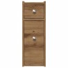 Armoire de salle de bain étroite avec roulettes chêne artisanal 