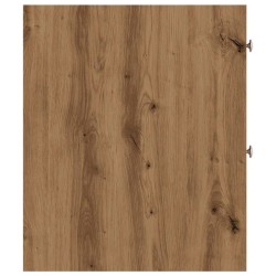 Armoire de salle de bain étroite avec roulettes chêne artisanal 