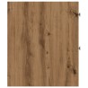 Armoire de salle de bain étroite avec roulettes chêne artisanal 