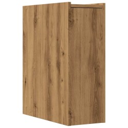 Armoire de salle de bain étroite avec roulettes chêne artisanal 