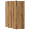 Armoire de salle de bain étroite avec roulettes chêne artisanal 