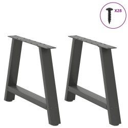 Pieds de table basse en forme de A 2 pièces Anthracite 60 x (42-43) cm Acier 