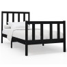 Cadre de lit sans matelas noir 100x200 cm bois massif de pin 