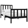 Cadre de lit sans matelas noir 100x200 cm bois massif de pin 