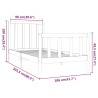Cadre de lit sans matelas noir 100x200 cm bois massif de pin 