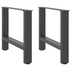 Pieds de table basse Anthracite 2 pièces 60 x (42-43) cm Acier 