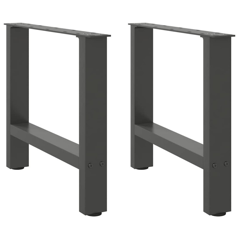 Pieds de table basse Anthracite 2 pièces 60 x (42-43) cm Acier 