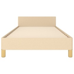 Cadre de lit sans matelas crème 100x200 cm tissu 
