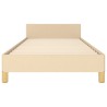 Cadre de lit sans matelas crème 100x200 cm tissu 