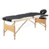 Table de massage pliable 3 zones Bois Noir et beige 
