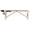 Table de massage pliable 3 zones Bois Noir et beige 