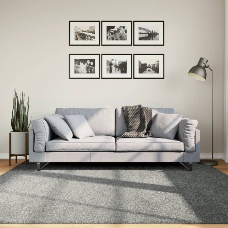 Tapis shaggy PAMPLONA poils longs moderne vert 200x200 cm 