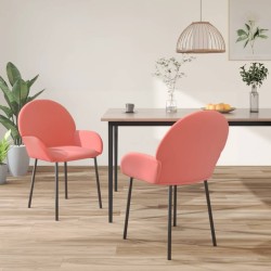Chaises à manger lot de 2 Rose Velours 
