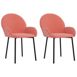 Chaises à manger lot de 2 Rose Velours 