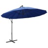 Parasol suspendu avec poteau bleu 3 m 