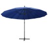 Parasol suspendu avec poteau bleu 3 m 