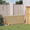 Boîte de rangement de jardin et roues mélange beige 283L rotin 