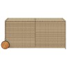 Boîte de rangement de jardin et roues mélange beige 283L rotin 