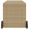 Boîte de rangement de jardin et roues mélange beige 283L rotin 