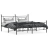 Cadre de lit métal sans matelas avec pied de lit noir 183x213cm 