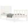 Cadre de lit sans matelas blanc bois de pin massif 