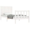 Cadre de lit sans matelas blanc bois de pin massif 