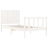 Cadre de lit sans matelas blanc bois de pin massif 