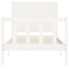 Cadre de lit sans matelas blanc bois de pin massif 