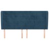 Tête de lit avec oreilles Bleu foncé 163x23x118/128 cm Velours 