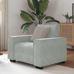 Fauteuil Gris clair 60 cm Velours 
