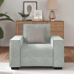 Fauteuil Gris clair 60 cm Velours 