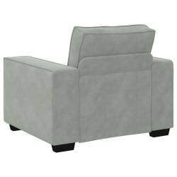 Fauteuil Gris clair 60 cm Velours 