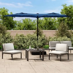 Parasol de jardin à double tête bleu azuré 316x240 cm 