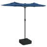 Parasol de jardin à double tête bleu azuré 316x240 cm 