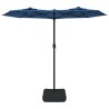 Parasol de jardin à double tête bleu azuré 316x240 cm 