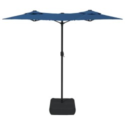 Parasol de jardin à double tête bleu azuré 316x240 cm 