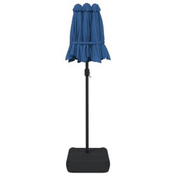 Parasol de jardin à double tête bleu azuré 316x240 cm 