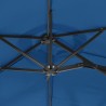 Parasol de jardin à double tête bleu azuré 316x240 cm 