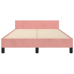 Cadre de lit sans matelas rose 120x190 cm velours 