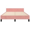 Cadre de lit sans matelas rose 120x190 cm velours 