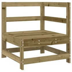 Canapé d'angle avec coussins bois de pin imprégné 