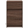 Armoire de chevet et lumières LED chêne marron bois ingénierie 